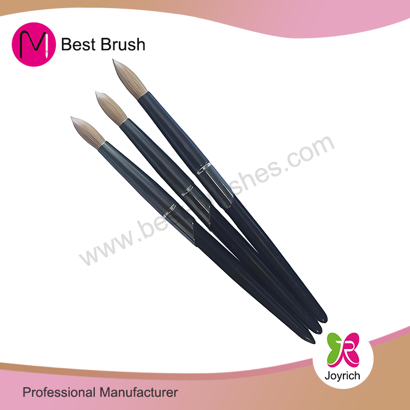 Black Metal Kolinsky Acrylic Nail Brush